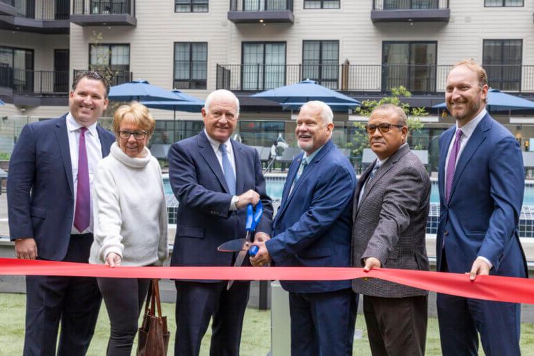 The Wyldes Ribbon Cutting Ceremony Harrison NJ Riverbend District Grand Opening Ceremony Luxury Residential Apartment Construction Advance Realty 365体育平台
